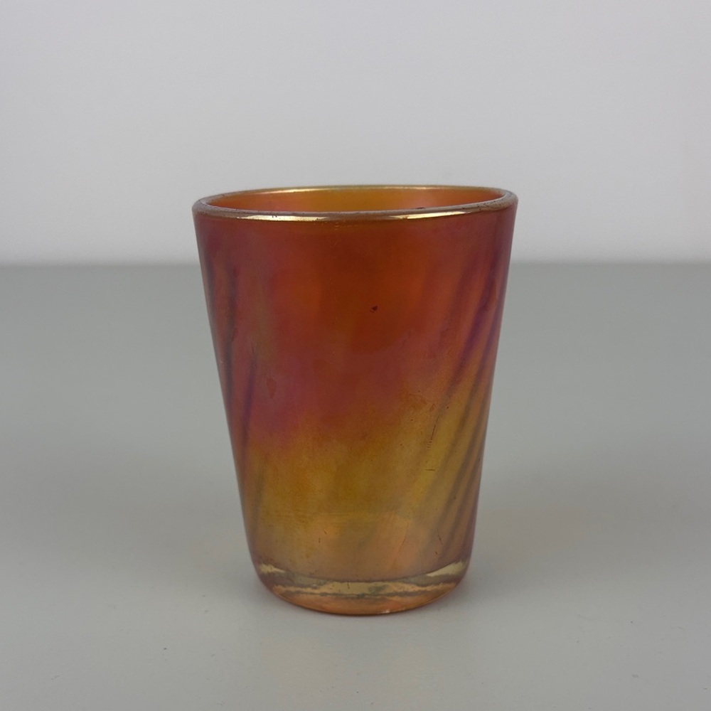 Vintage Orange Carnival Glass Votive Holder/Cup